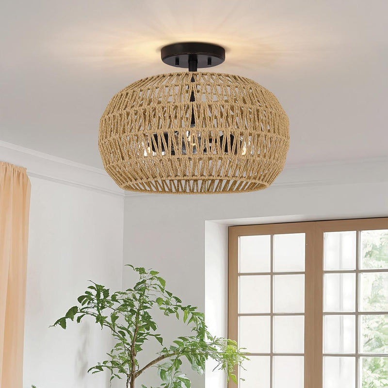 Casablanca 3 lt Semi Flush - Palladian Bronze (Neuheit)