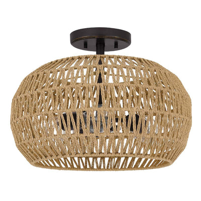 Casablanca 3 lt Semi Flush - Palladian Bronze (Neuheit)