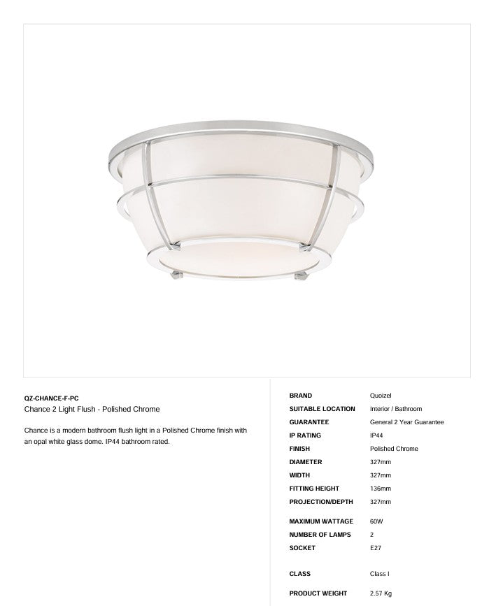 Chance 2 Light Flush - Chrom poliert