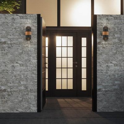 Chasm LED Wandlaterne - Mittel - Mattschwarz