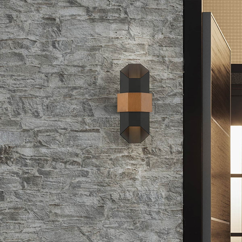Chasm LED Wandlaterne - Mittel - Mattschwarz