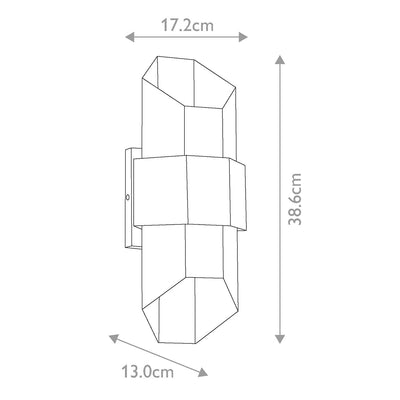 Chasm LED Wandlaterne - Mittel - Mattschwarz
