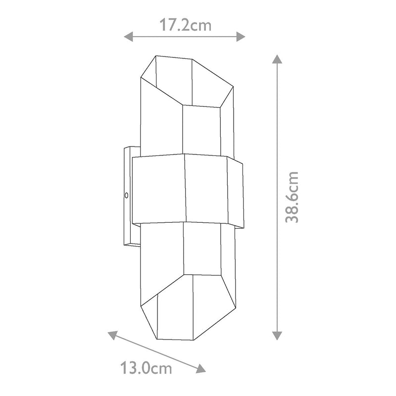 Chasm LED Wandlaterne - Mittel - Mattschwarz