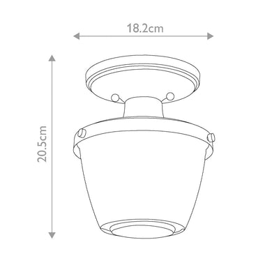 Dublin 1 Light Semi-Flush - Chrom poliert (Neuheit)