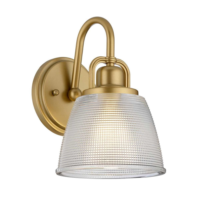 Dublin 1 Light Wandleuchte - Messing naturbemalt und Chrom poliert (Neuheit)