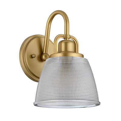 Dublin 1 Light Wandleuchte - Messing naturbemalt und Chrom poliert (Neuheit)