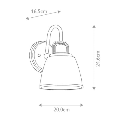 Dublin 1 Light Wandleuchte - Messing naturbemalt und Chrom poliert (Neuheit)