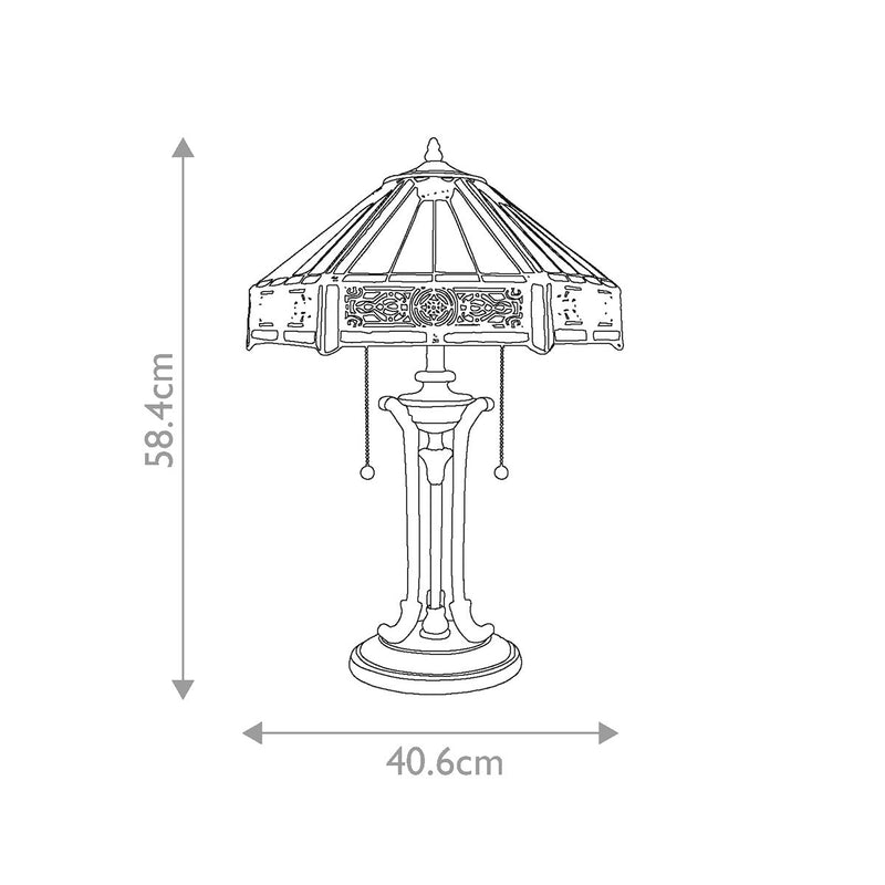 Indus 2 Light Table Lamp (Tiffany - Style)