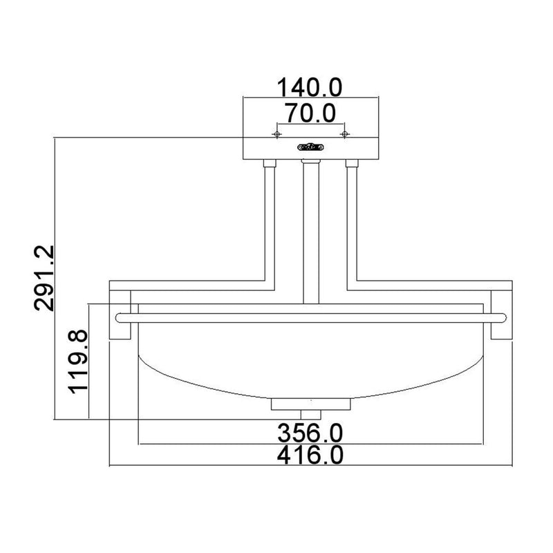 Taylor 3 Light Semi-Flush Light - Chrom poliert (Neuheit)