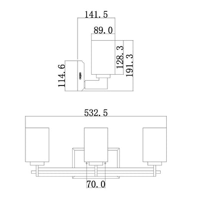 Taylor 3 Light Wandleuchte - Chrom poliert (Neuheit)