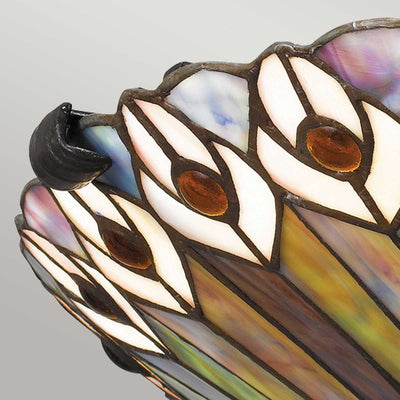 Quoizel Watkins 2 lt Tiffany Style Flush - Valiant Bronze & Kunstglas Schirm