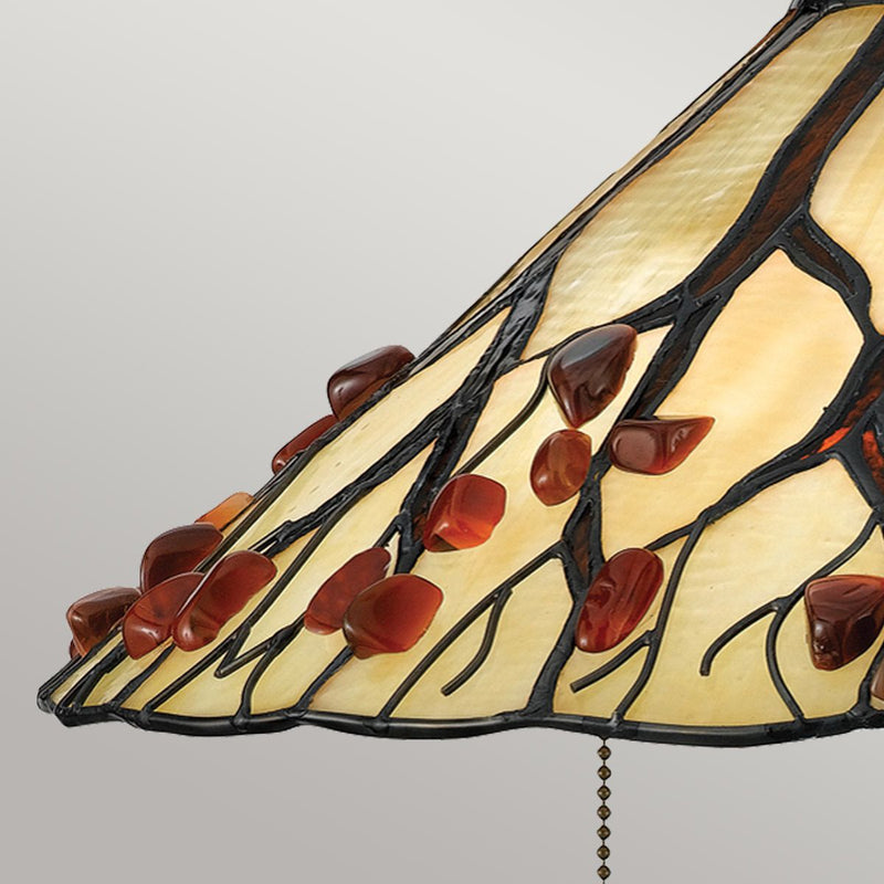 Flüsternde 2 Tischlampe im Tiffany-Stil - Valiant Bronze mit Kunstglasschirm (Neuheit)