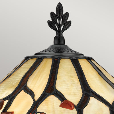 Flüsternde 2 Tischlampe im Tiffany-Stil - Valiant Bronze mit Kunstglasschirm (Neuheit)