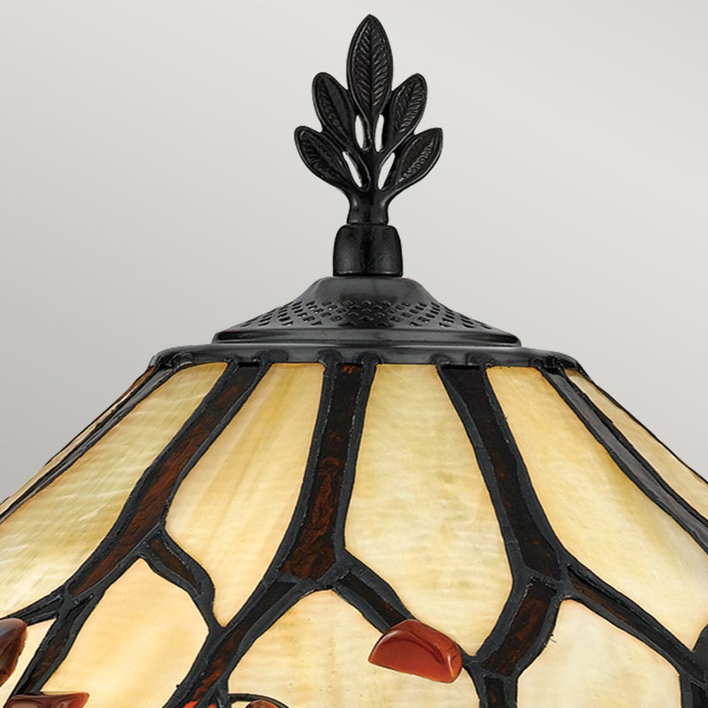 Flüsternde 2 Tischlampe im Tiffany-Stil - Valiant Bronze mit Kunstglasschirm (Neuheit)