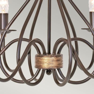 Windermere Kronleuchter mit 6 Leuchten - Rost/Gold - Clicklights Shop