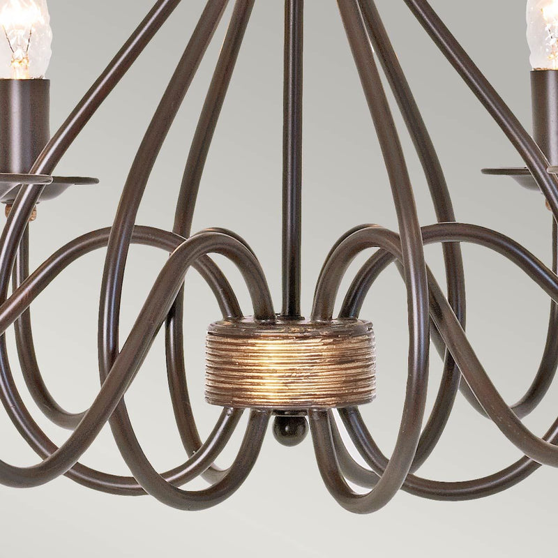 Windermere Kronleuchter mit 6 Leuchten - Rost/Gold - Clicklights Shop