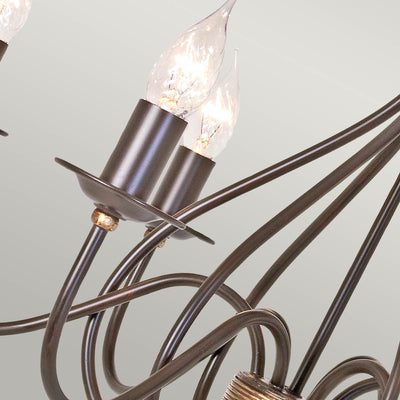 Windermere Kronleuchter mit 6 Leuchten - Rost/Gold - Clicklights Shop