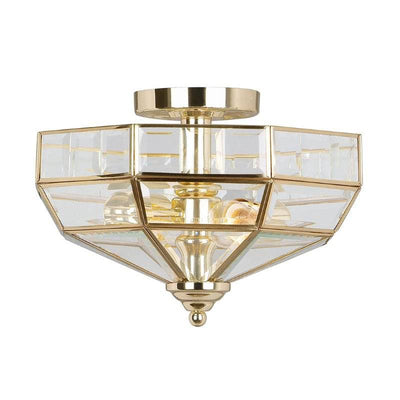 Old Park 2 Light Semi-Flush - Polished Brass - Clicklights Shop