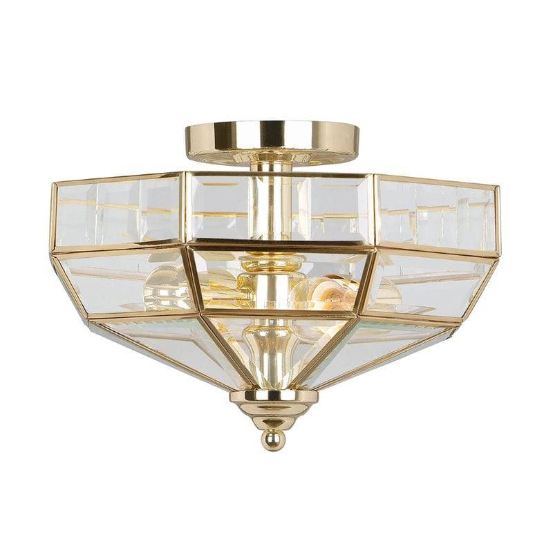 Old Park 2 Light Semi-Flush - Polished Brass - Clicklights Shop