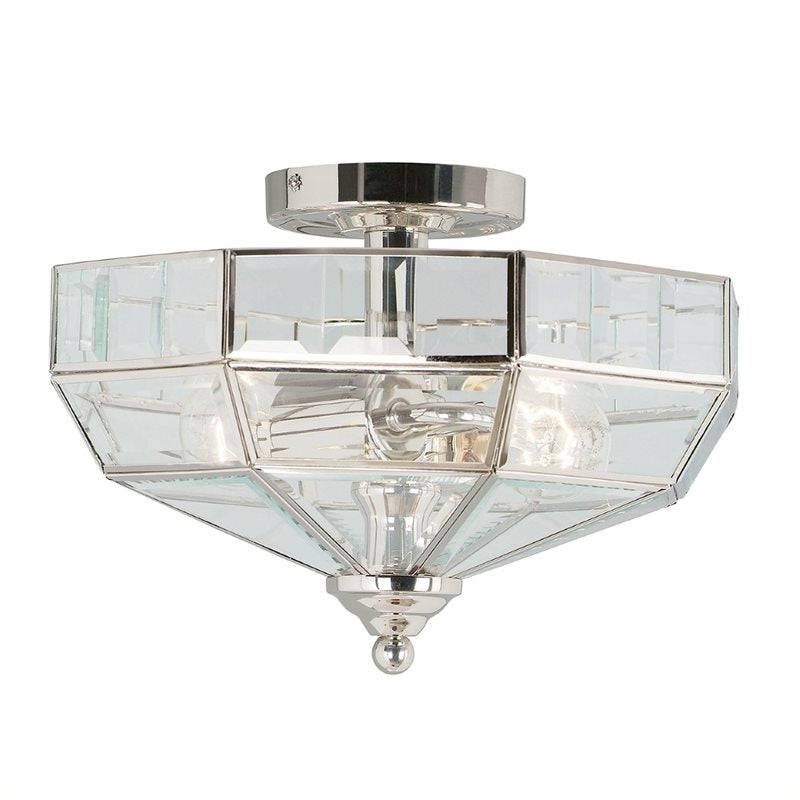 Old Park 2 Light Semi-Flush - Polished Nickel - Clicklights Shop