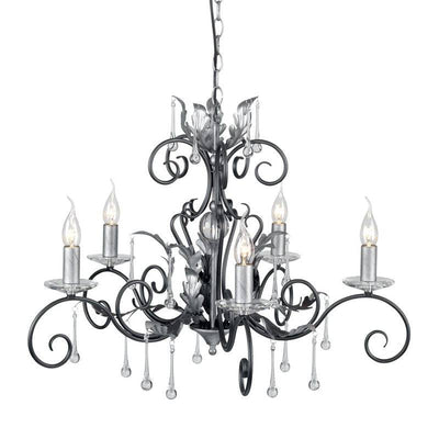 Amarilli 5 Light Chandelier - Black/Silver - Clicklights Shop