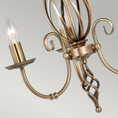 Artisan 3 Light Chandelier - Aged Brass - Clicklights Shop