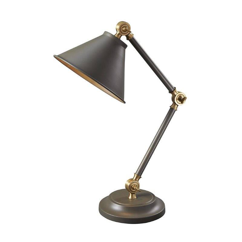 Provence Element 1 Light Mini Table Lamp - Dark Grey/Aged Brass - Clicklights Shop