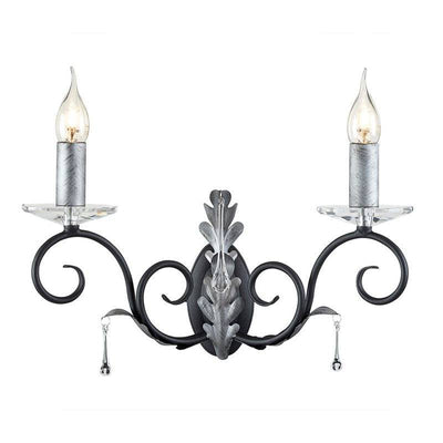 Amarilli 2 Light Wall Light - Black/Silver - Clicklights Shop