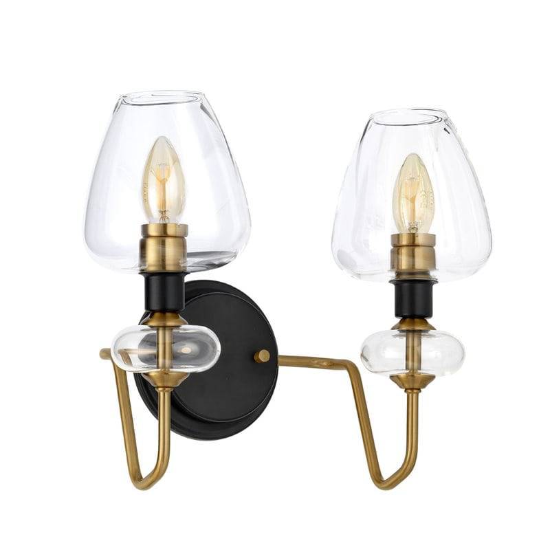 Armand 2 Light Wall Light - Aged Brass - Clicklights Shop