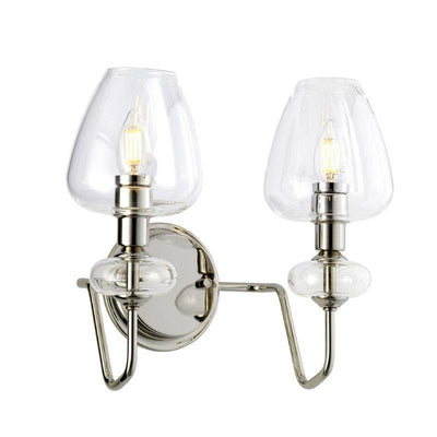 Armand 2 Light Wall Light - Polished Nickel - Clicklights Shop