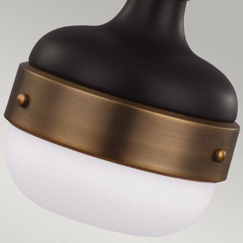 Cadence 1 Light Mini Pendant - Dark Antique Brass/Matte Black - Clicklights Shop