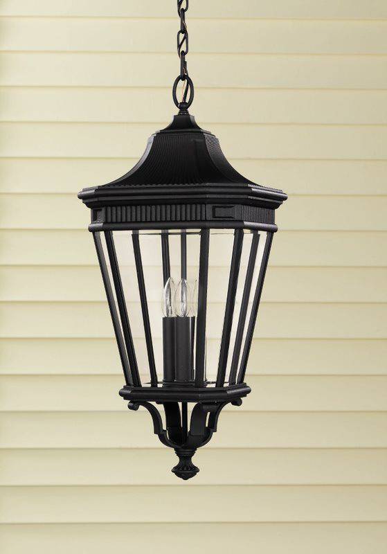 Cotswold Lane 3 Light Large Chain Lantern - Black - Clicklights Shop