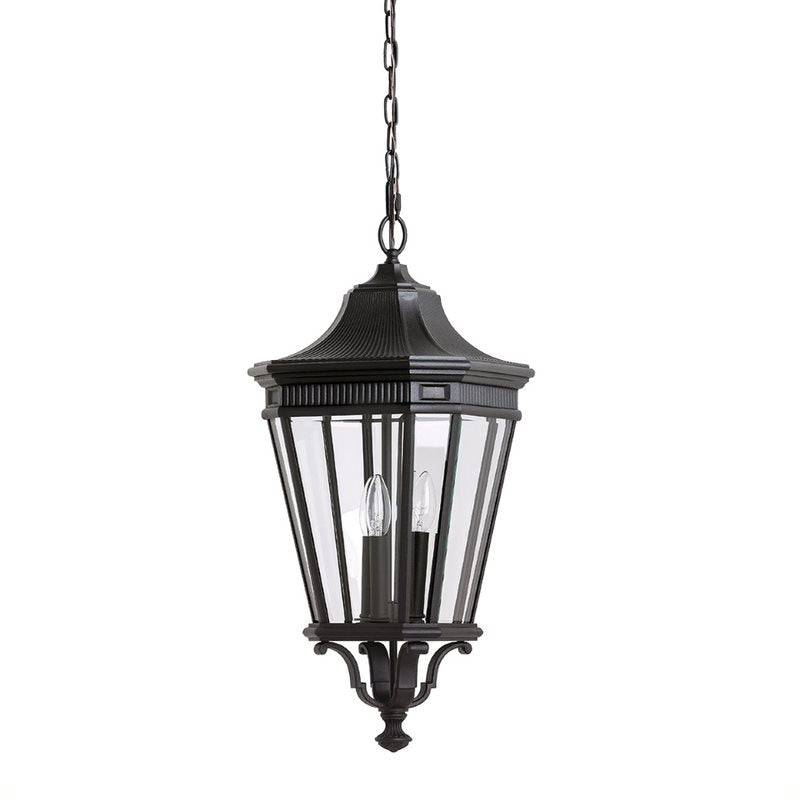 Cotswold Lane 3 Light Large Chain Lantern - Black - Clicklights Shop