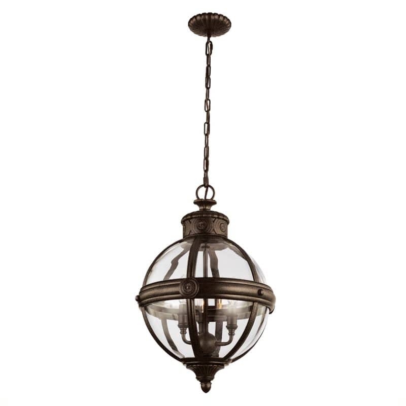 Adams 3 Light Pendant Chandelier - British Bronze - Clicklights Shop