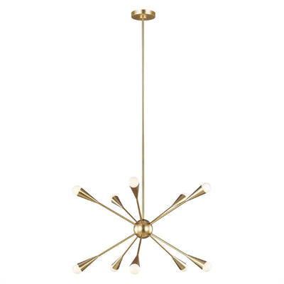 Jax 10 Light Chandelier - Burnished Brass - Clicklights Shop