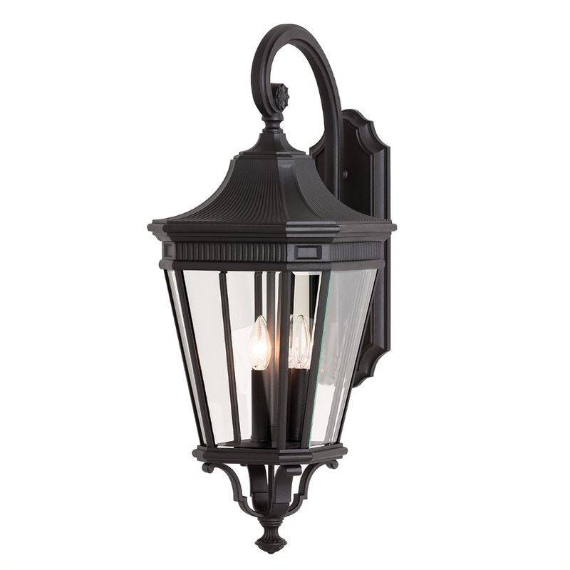 Cotswold Lane 3 Light Large Wall Lantern - Black - Clicklights Shop