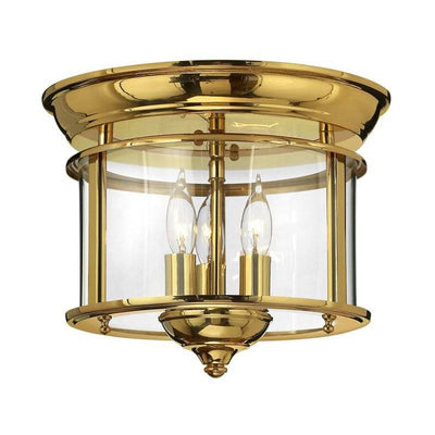 Gentry 3 Light Flush Mount - Polished Brass - Clicklights Shop