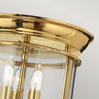 Gentry 3 Light Flush Mount - Polished Brass - Clicklights Shop