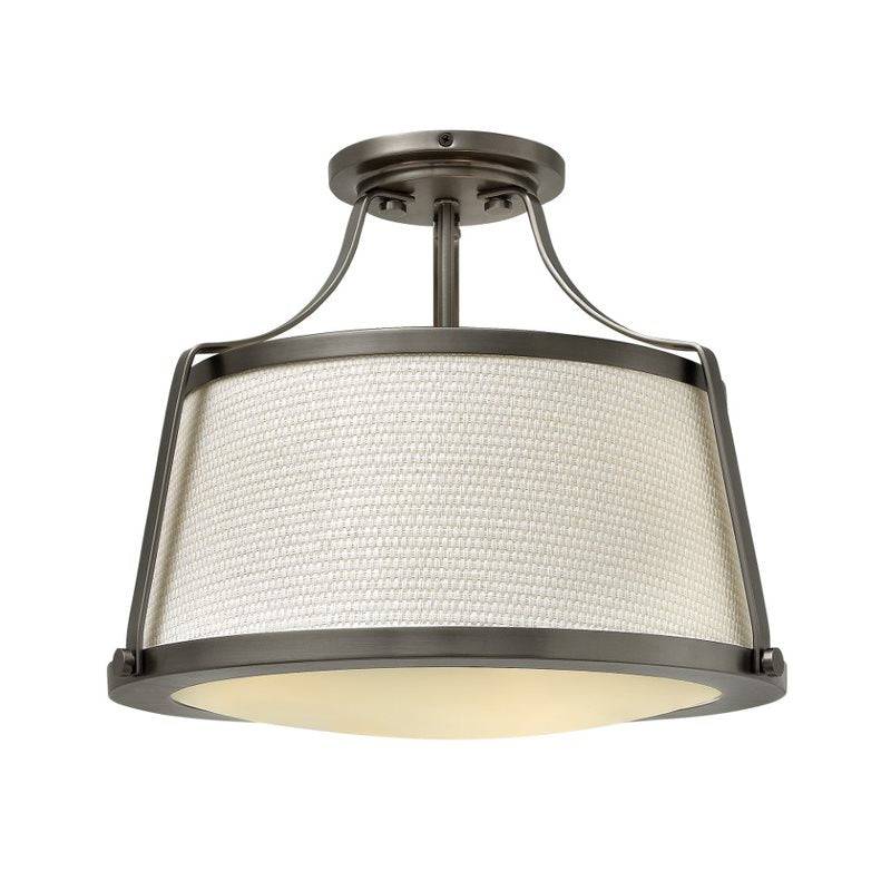 Charlotte 3 Light Semi-Flush - Antique Nickel - Clicklights Shop