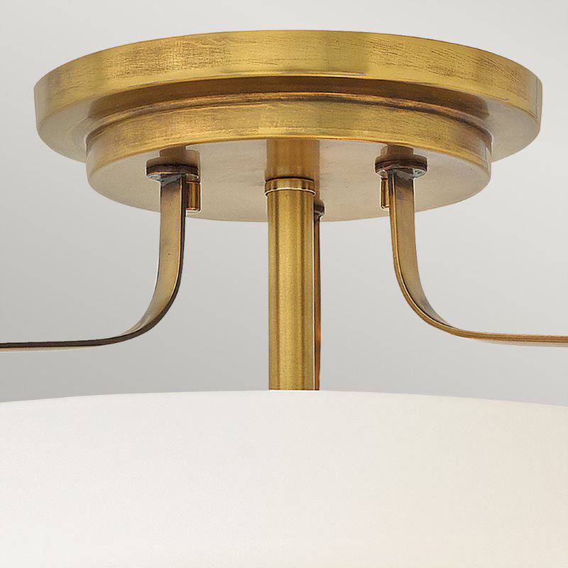 Harper Small Semi-Flush - Heritage Brass - Clicklights Shop