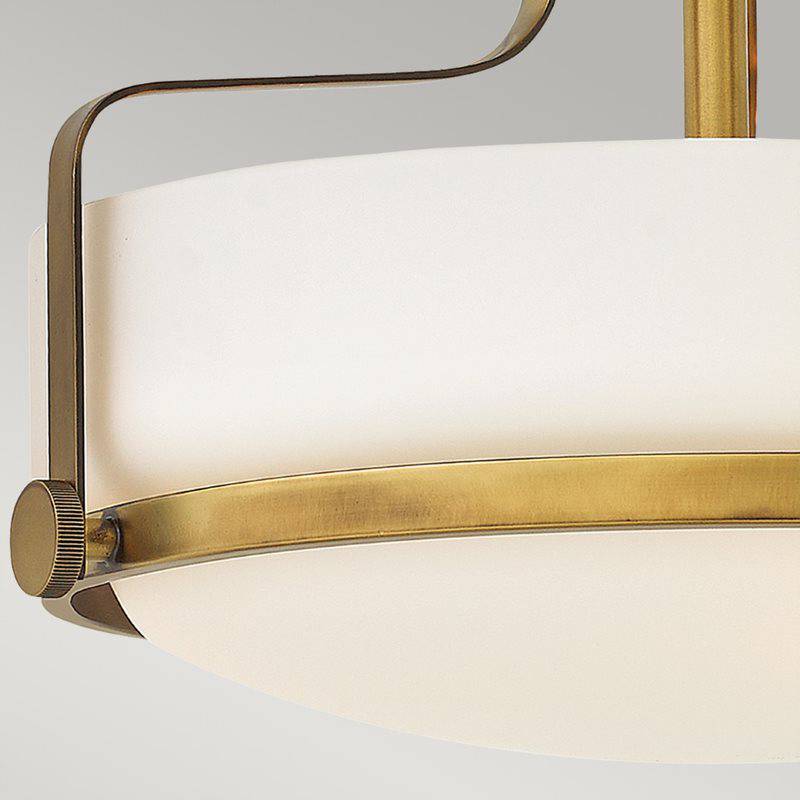 Harper Small Semi-Flush - Heritage Brass - Clicklights Shop