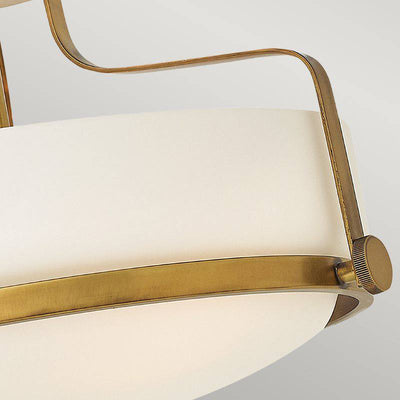 Harper Small Semi-Flush - Heritage Brass - Clicklights Shop