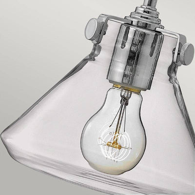 Congress 1 Light Clear Glass Wall Light - Chrome - Clicklights Shop