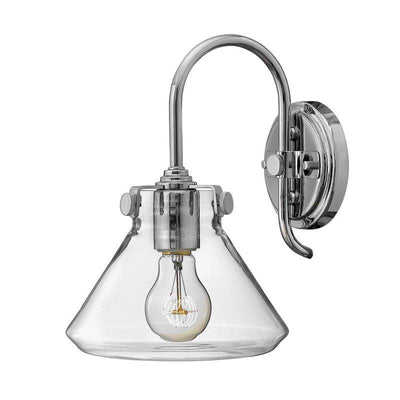 Congress 1 Light Clear Glass Wall Light - Chrome - Clicklights Shop