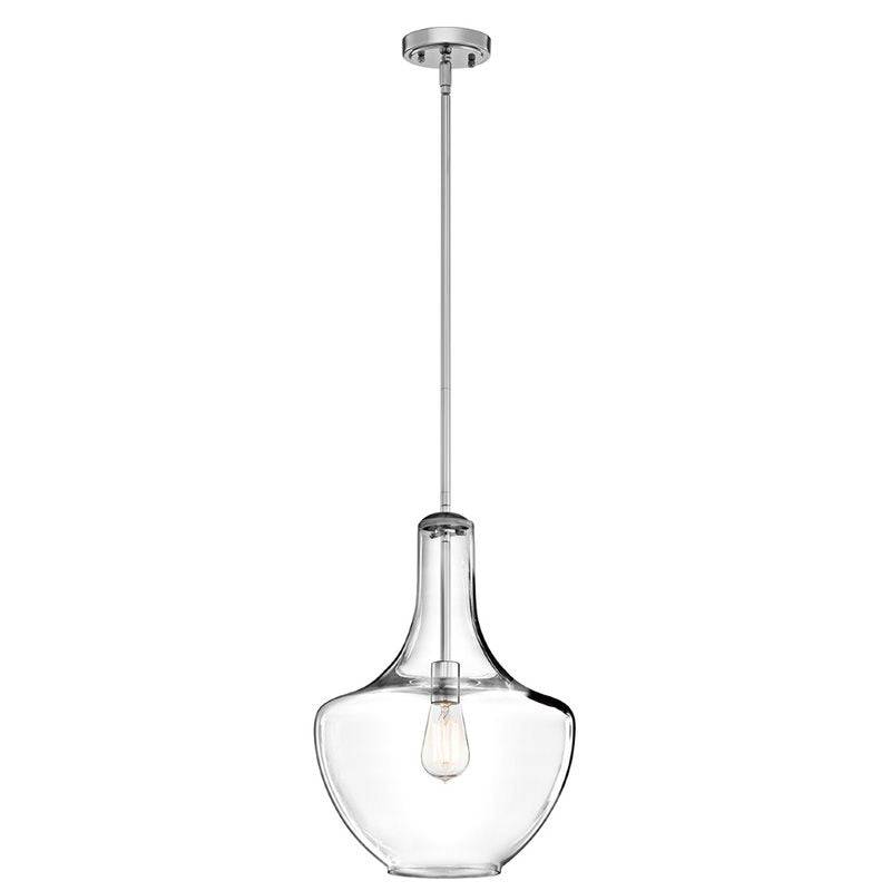 Everly 1 Light Medium Pendant - Chrome - Clicklights Shop