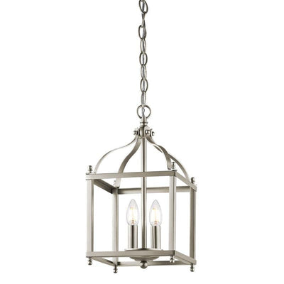 Larkin 2 Light Small Pendant - Brushed Nickel - Clicklights Shop