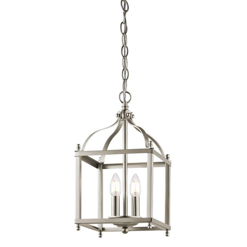 Larkin 2 Light Small Pendant - Brushed Nickel - Clicklights Shop