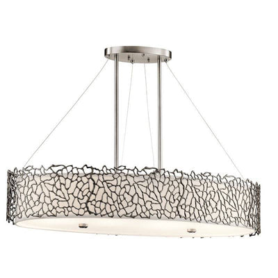 Silver Coral 4 Light Oval Island Light - Clicklights Shop