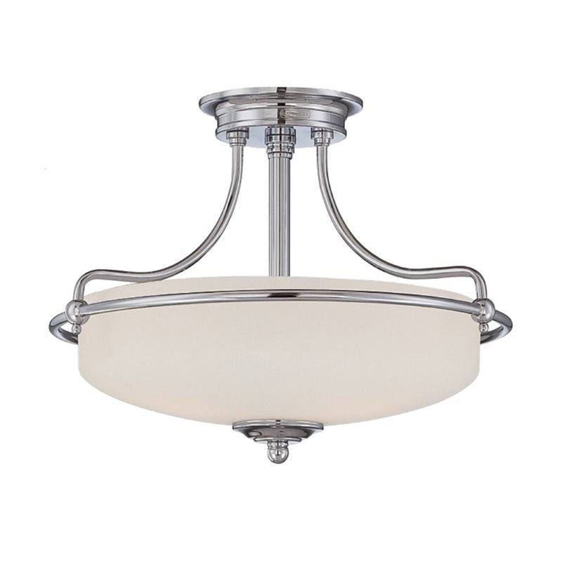 Griffin 3 Light Semi-Flush Light - Antique Nickel - Clicklights Shop
