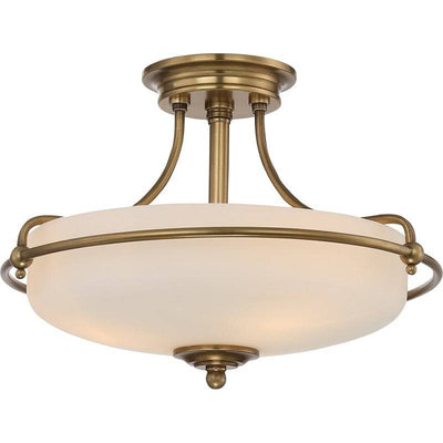 Griffin 3 Light Semi-Flush Light - Weathered Brass - Clicklights Shop